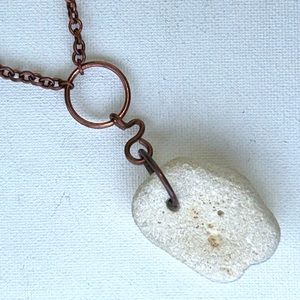 Artisan Handmade Hag Holey Odin Adder Witches Stone Copper Chain Celtic Goth